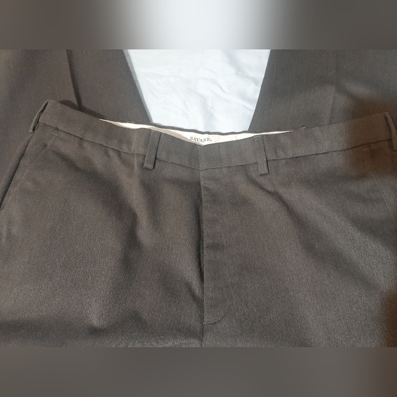 Mens Savane Gray Dress Pants 42 X 30 - Picture 3 of 6